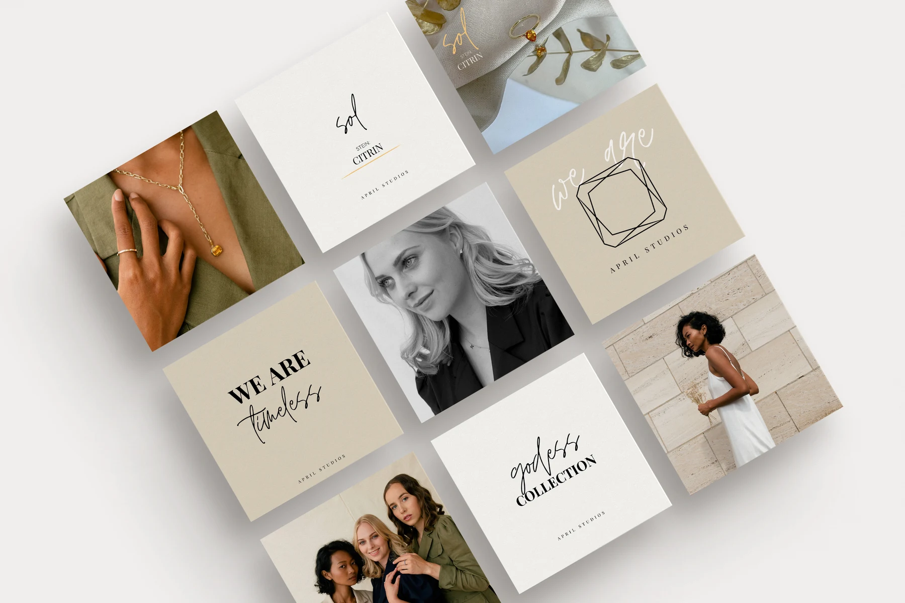 Instagram Feed Design für April Studio Jewellery Marke