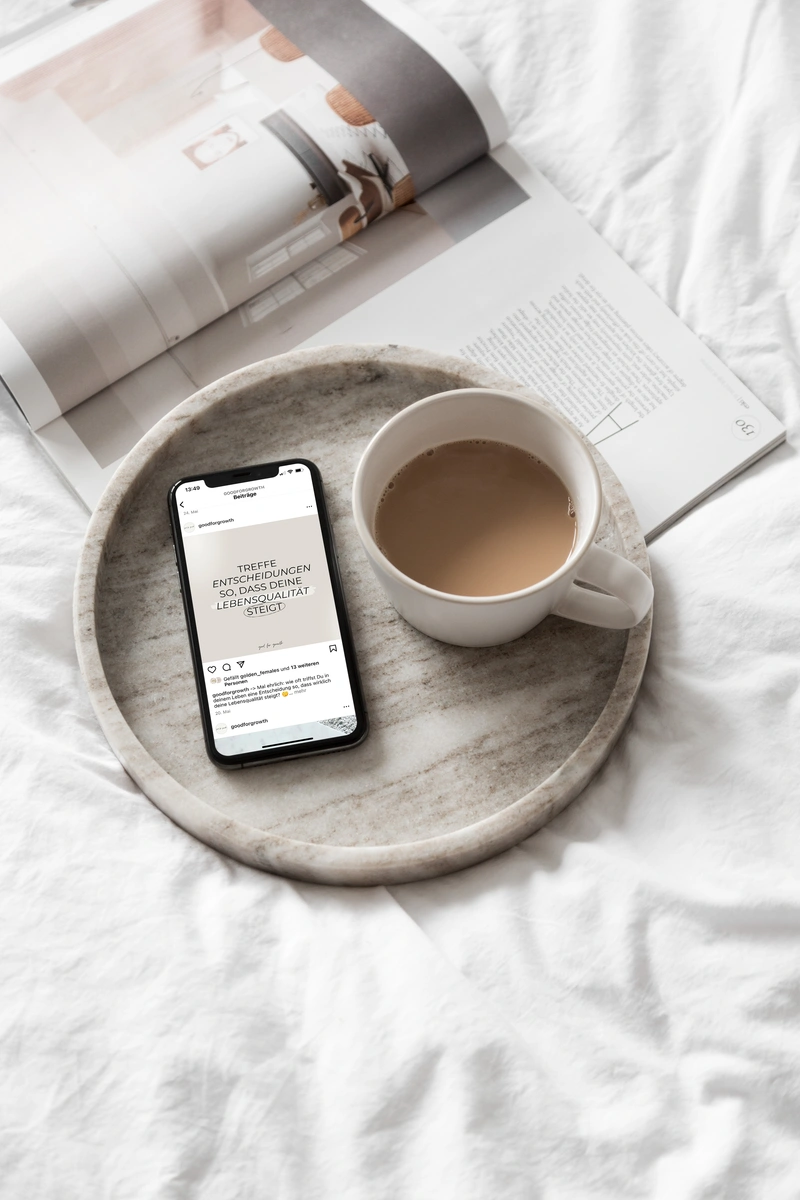 Social Media Design für Good for Growth auf Smartphone